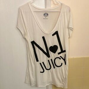 JUICY COUTURE “N🖤1 JUICY” V-Neck T-Shirt Size: XL